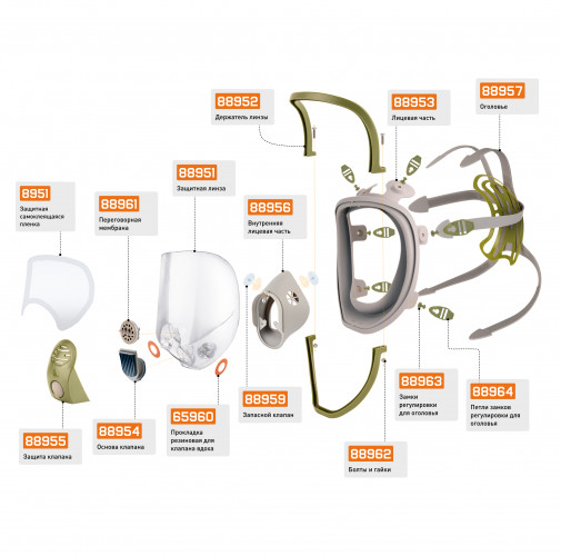Основа клапана для маски 8950