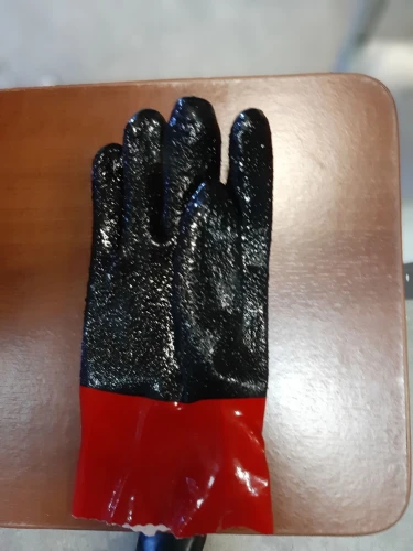 Перчатки ПВХ рыбацкие двухцветные