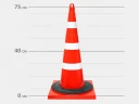 Конус дорожный сигнальный 750 мм КС 3.4.0 (цельнолитой, 3 белых полосы с утяжелителем)