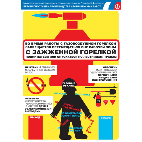 Плакат "Безопасность при производстве изоляционных работ" (Бумага ламинированная, к-т из 3 л.)