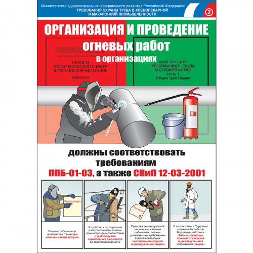 Плакат "Безопасность труда. Хлебобулочная и макаронная промышленность" (Бумага ламинированная, к-т из 3 л.)